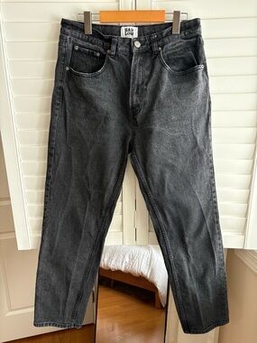 High rise straight jeans size 30 black